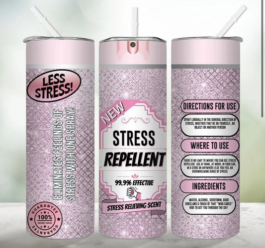 Stress relief stainless Steel Tumbler water bottle with lid and straw 20oz