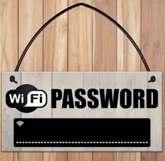 WiFi password hanging sign