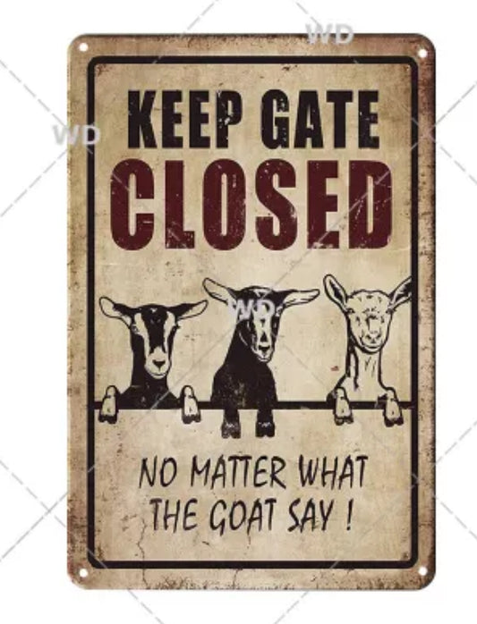 Keep gate closed wall sign
