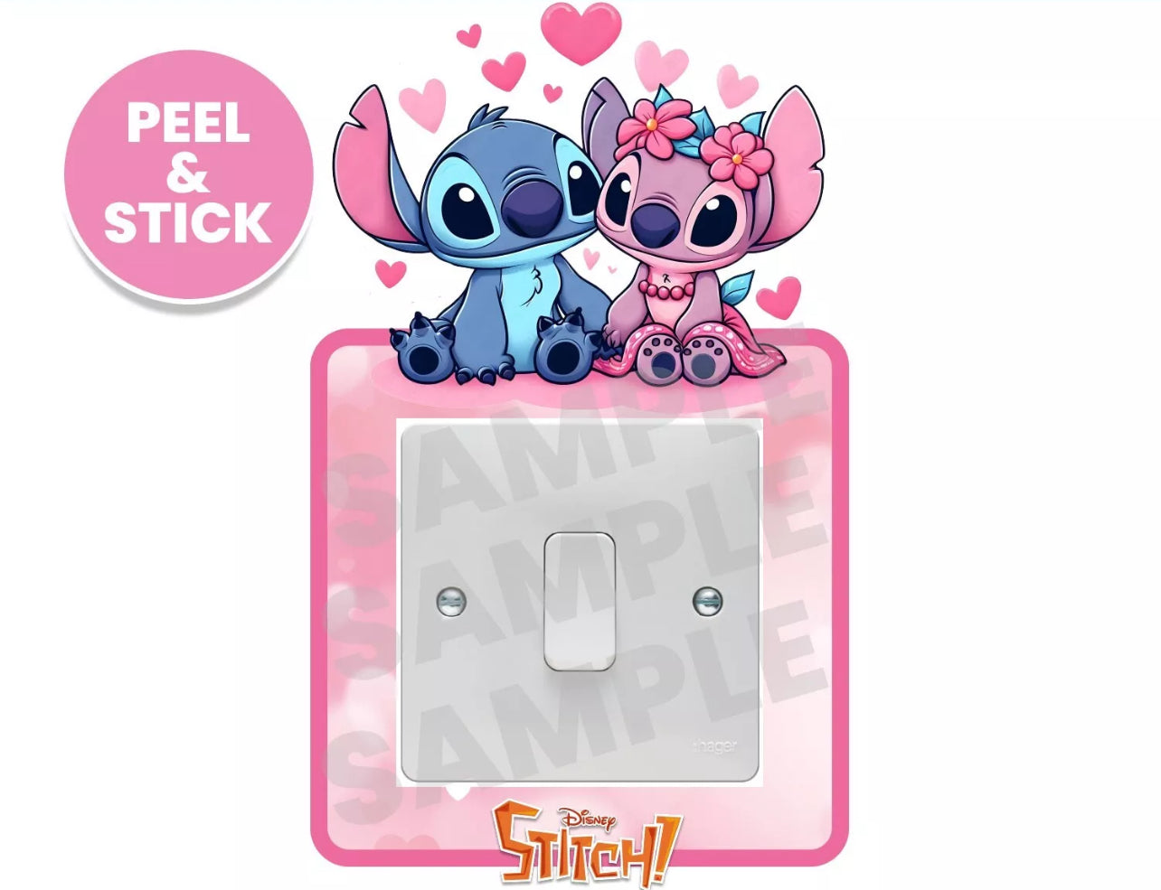 Stitch/Angel Light Switch Sticker