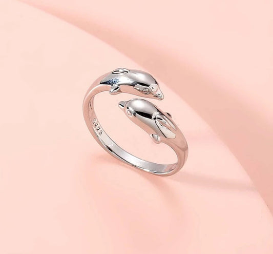 Dolphin Adjustable 925 Ring