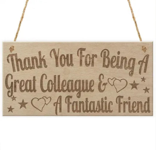 Thankyou friend hanging sign