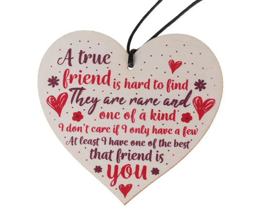 Gift For A Friend Heart Wooden Hanging Sign